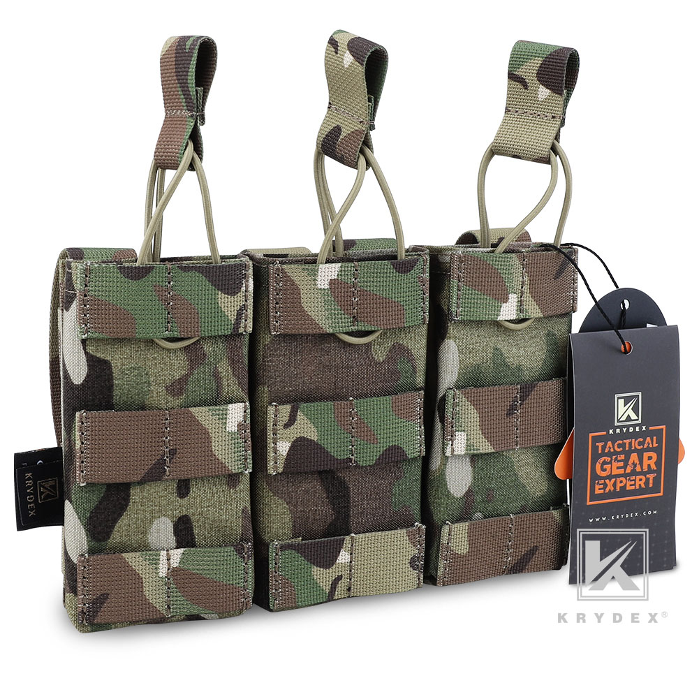 KRYDEX Triple 5.56 .223 Open Top Mag Pouch Modular Tactical Mag Holster